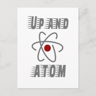 Cartão Postal Acima e ATOM, Ciência Humor Engraçado