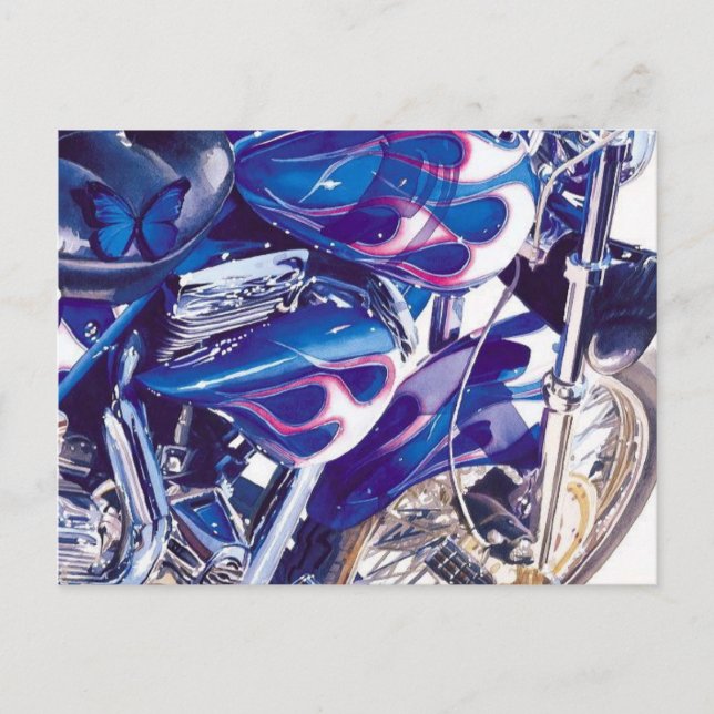 Cartão Postal "Aço Azul" Motocicleta (Frente)