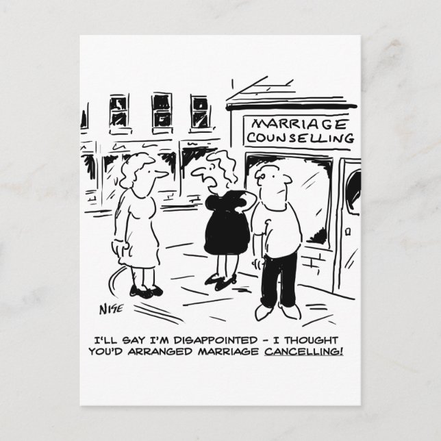 Cartão Postal Aconselhamento de casamentos, não Cancelando (Frente)