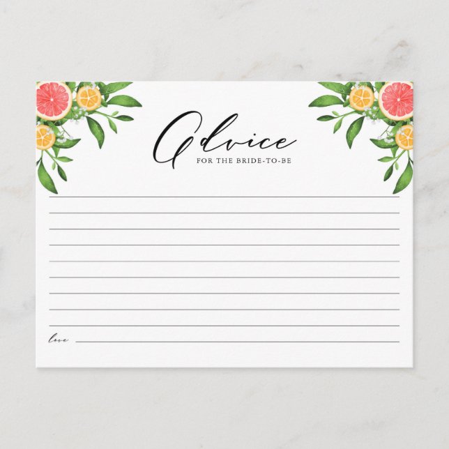 Cartão Postal Aconselhamento sobre Laranjas e Toranjas para a fu (Frente)