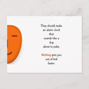 Cartão Postal Acordar Engraçado Cachorro Alarme Clock Piada Humo
