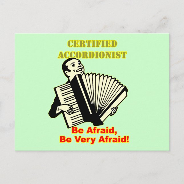 Cartão Postal Acordeonista Certificado (Frente)