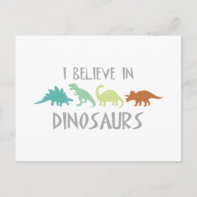 Cartão Postal Acredite em dinossauros (Frente)