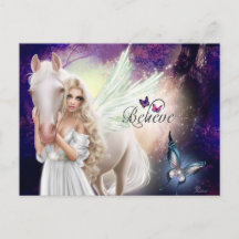 Acredite em Fantasy Fairy Angel com Cavalo Branco