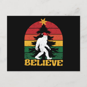 Cartão Postal Acredite no Bigfoot Sasquatch Yeti Natal Hat