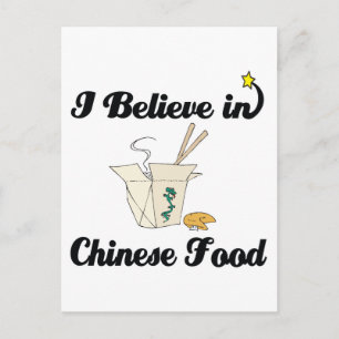 Cartão Postal acredito na comida chinesa.
