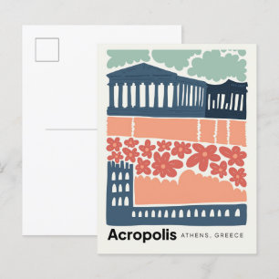 Cartão Postal Acrópole Atenas Grécia viagem de abstrato de de ar