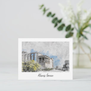 Cartão Postal Acrópole, Atenas, Viagens vintage RetroGrécia