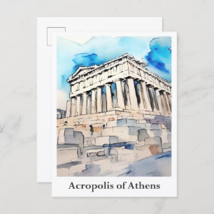 Cartão Postal Acrópole da Grécia de Atenas