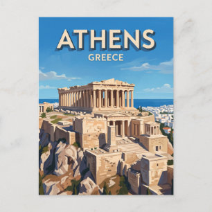 Cartão Postal Acrópole de Atenas Grécia