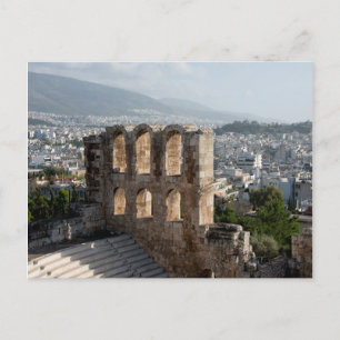 Cartão Postal Acrópole Ruínas antigas com vista para Atenas
