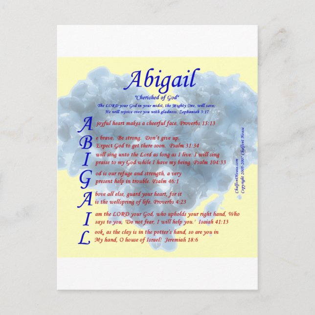 Cartão Postal Acrostic de Abigail (Frente)