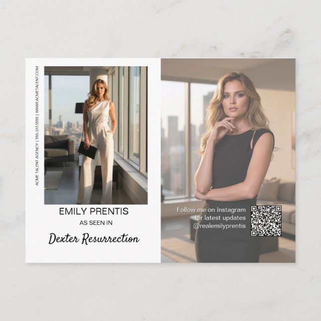 Cartão Postal Actor Promo Card | 3 Photo Composite Postcard (Verso)