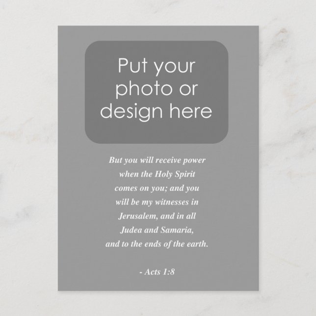 Cartão Postal ACTS 1:8 Verso da Bíblia (Frente)