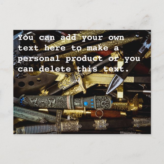 Cartão Postal Adagas, Punhais e Sabres (Frente)