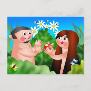 Cartão Postal Adam e Eve