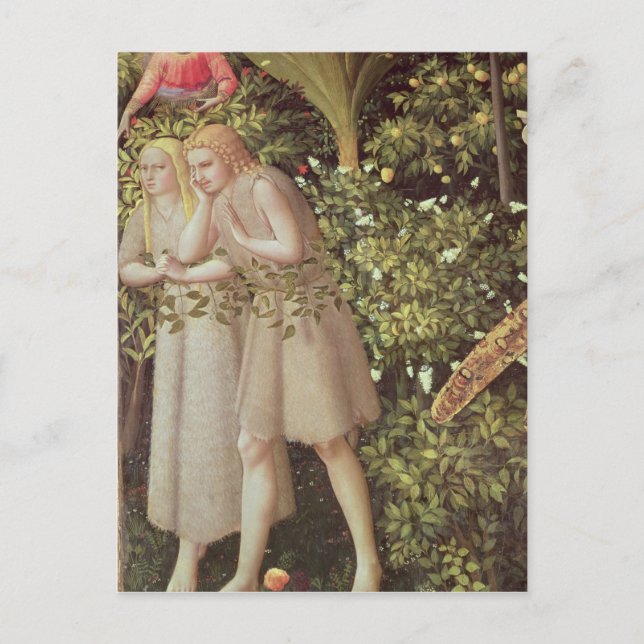 Cartão Postal Adam e Eve Expulsos do Paraíso (Frente)