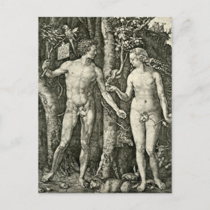 Cartão Postal Adam e Eve por Albrecht Durer