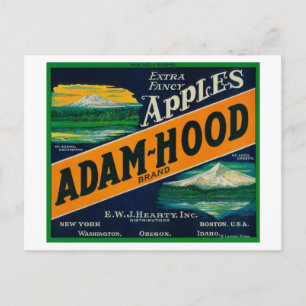 Cartão Postal Adam-Hood Apple Crate LabelHood River, OU