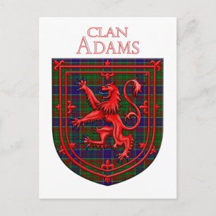 Cartão Postal Adam Tartan Xadrez Escocês Leão Rampante