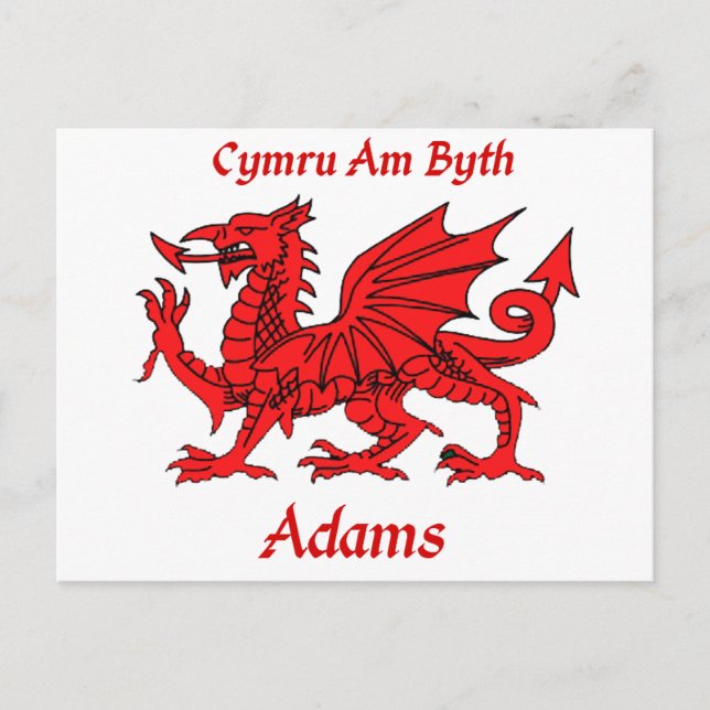 Cartão Postal Adams Welsh Dragon (Frente)