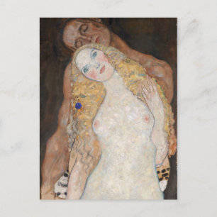 Cartão Postal Adão e Eva por Gustav Klimt