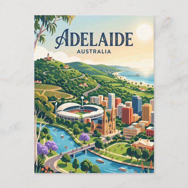 Cartão Postal Adelaide Austrália (Frente)