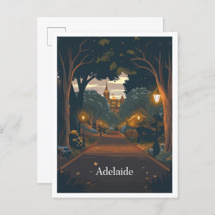 Cartão Postal Adelaide Austrália Art Viagens vintage