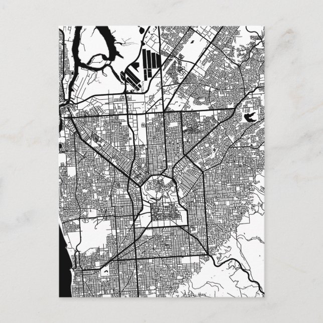 Cartão Postal Adelaide Australia City Map (Frente)