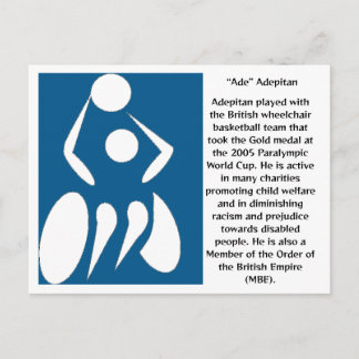 Cartão Postal Adepitan, jogador de basquete em cadeira de rodas