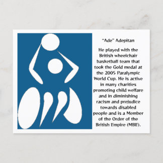 Cartão Postal Adepitan, jogador de basquete em cadeira de rodas