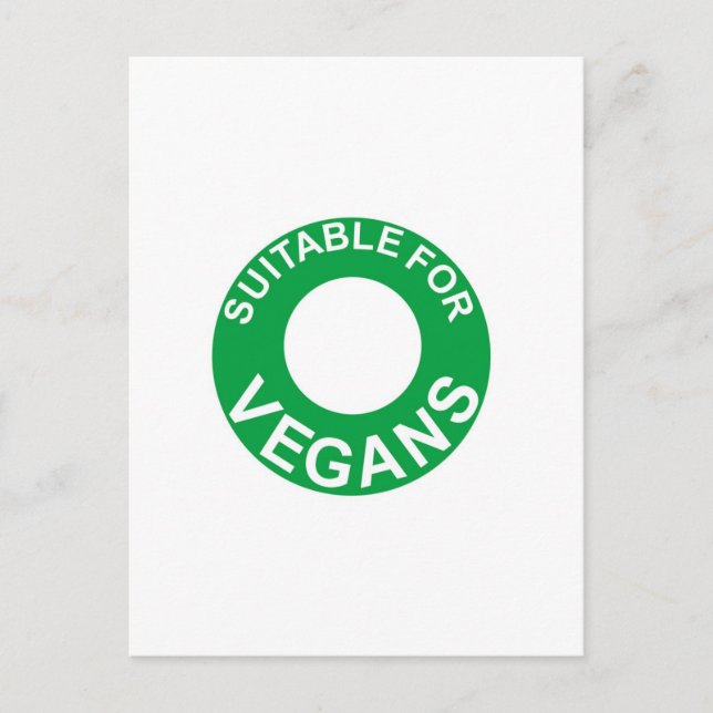 Cartão Postal adequado para vegans (Frente)