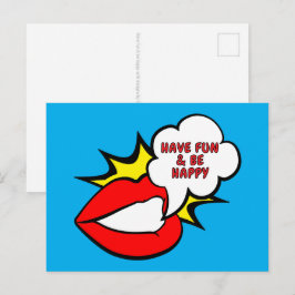 Cartão Postal Adesivo - Balão de Fala Boca + SEU TEXTO & IDEIA 1