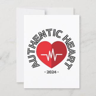 Cartão Postal Adesivo Coração Autêntico 2024