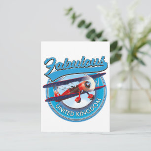 Cartão Postal Adesivo de viagem do Reino Unido fabuloso.