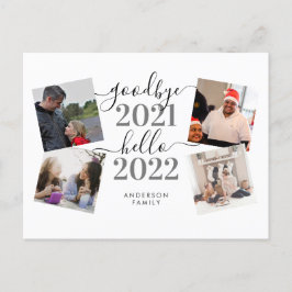 Cartão Postal Adeus 2021 Alô 2022 Foto da Caligrafia Ano Novo