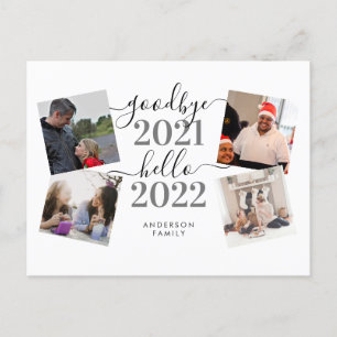 Cartão Postal Adeus 2021 Alô 2022 Foto da Caligrafia Ano Novo