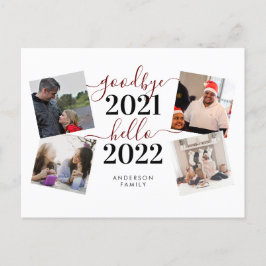 Cartão Postal Adeus 2021 Alô 2022 Foto da Caligrafia Ano Novo