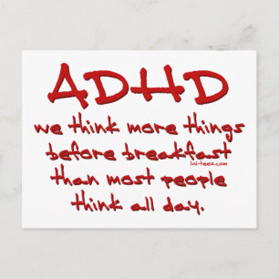 Cartão Postal ADHD Pense mais