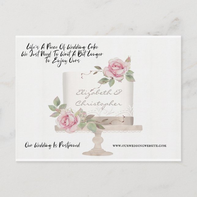 Cartão Postal Adiada a Mudança de Data Engraçada de Bolo de Casa (Frente)