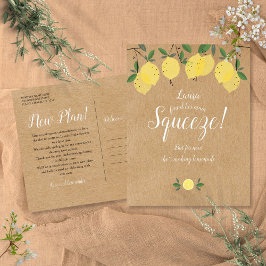 Cartão Postal Adiada a Mudança Rústica de Chá de panela de Data