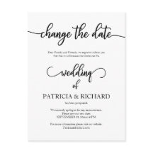 Adiado Data de Casamento Anúncio Barato Elegante