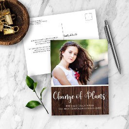Cartão Postal Adiamento da Formatura em Madeira Rústica