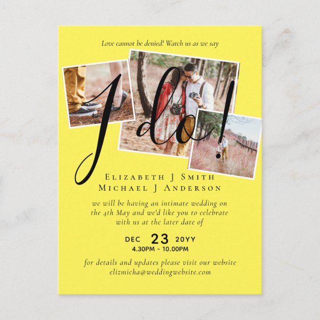 Cartão Postal Adiamento de Casamento Alteração da Recepção de Da (Frente)