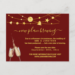 Cartão Postal Adiamento de Casamento de Beer Funny