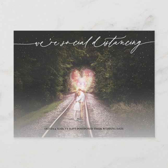 Cartão Postal Adiamento de Casamento de Distância Social (Frente)