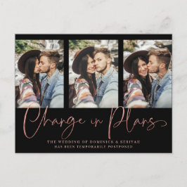 Cartão Postal Adiamento de Casamento Dourado de Rosa com Chic Ha