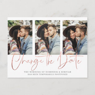 Cartão Postal Adiamento de Casamento Dourado de Rosa de Chic Esc