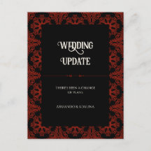 Adiamento de Casamento Gótico Floral Negro e Verme