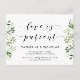 Cartão Postal Adiamento de Casamento Verde, Negro, Moderno